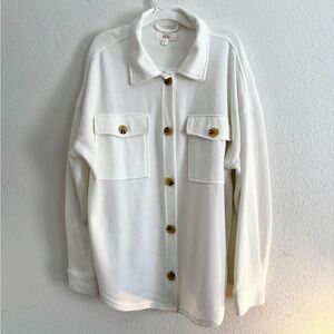 Hippie Rose White Button Up Utility Jacket 🤍
